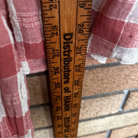 Free People Honey Grove Gingham Checkered Balloon Sleeve Blouse Size Small - Picture 7 of 7